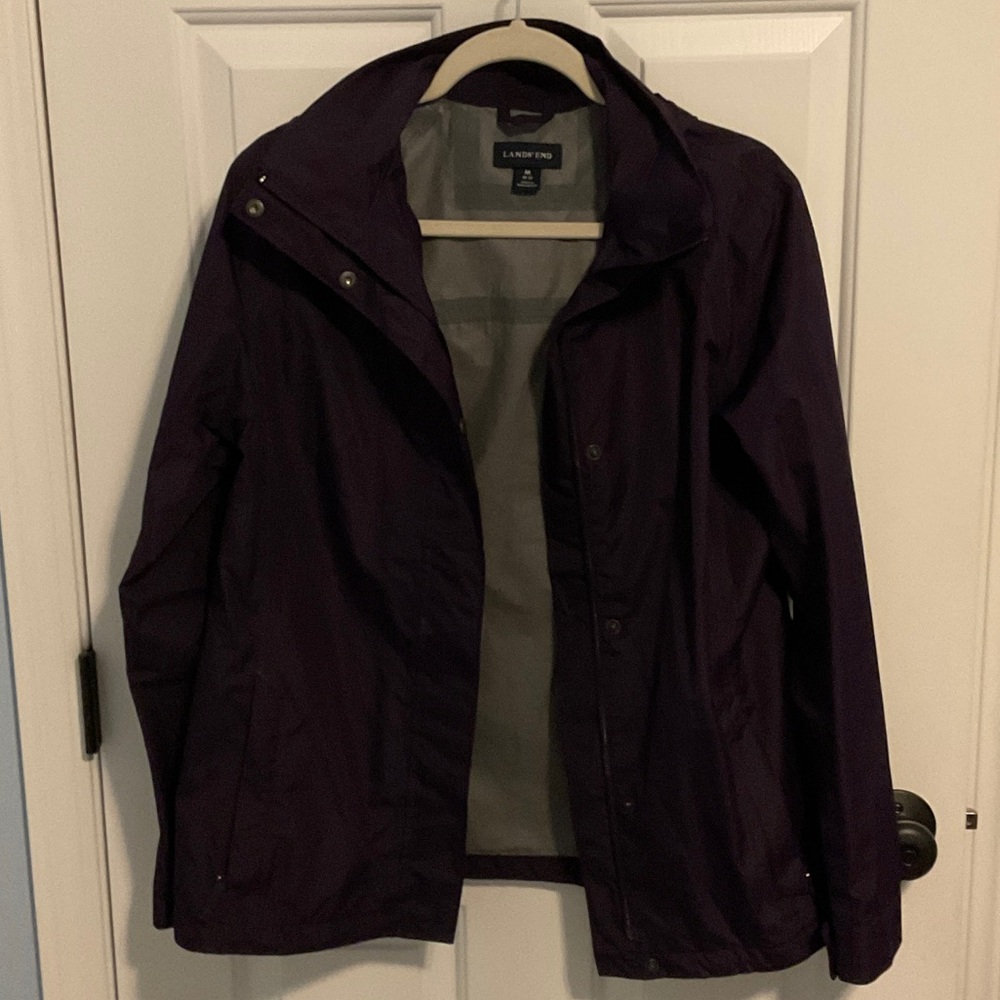Lands' End Women's Dark Purple Utility Rain Jacket